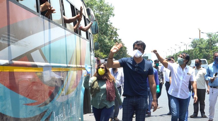 Sonu sood arrange buses for Migrant workers