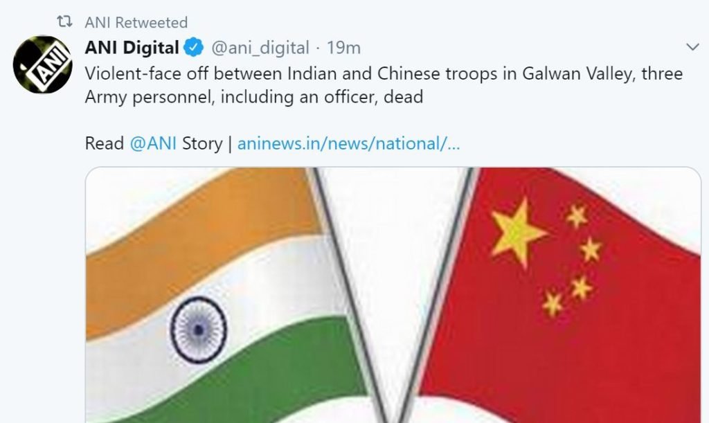 India or china army face off in galwan valley