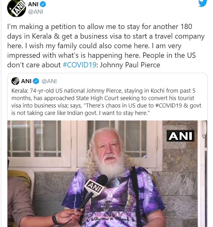 american citizen johny in love with kerala and dont want to go back