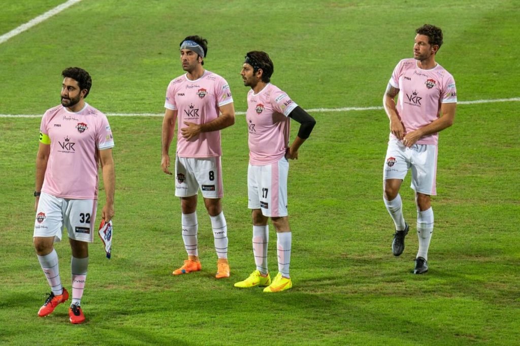 Bollywood actors in Dubai playing Football