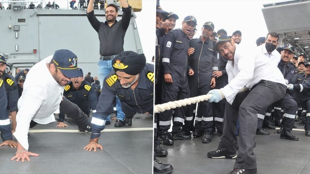 Salman Khan workout with Officers